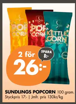 ÖoB SUNDLINGS POPCORN erbjuda