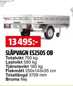 Bauhaus SLÄPVAGN ES250S OB erbjuda