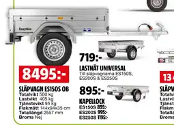 Bauhaus SLÄPVAGN ES150S OB erbjuda