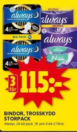 ICA Kvantum Bindor, Trosskydd Storpack erbjuda