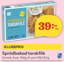 Hemköp SPRÖDBAKAD Torskfilé erbjuda