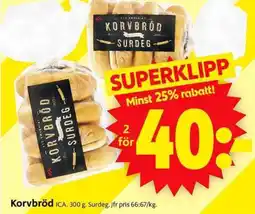 ICA Supermarket Korvbröd erbjuda