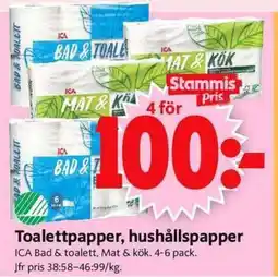 ICA Supermarket Toalettpapper, hushållspapper erbjuda