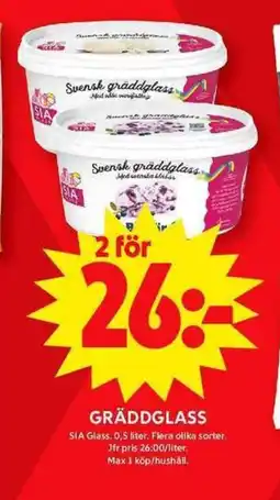 ICA Maxi GRÄDDGLASS erbjuda