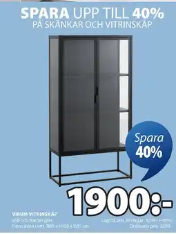 JYSK VIRUM VITRINSKÅP erbjuda