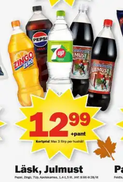 Pekås Läsk, Julmust erbjuda