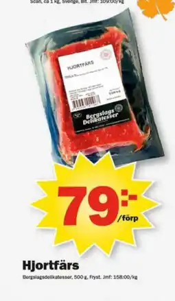 Pekås Hjortfärs erbjuda