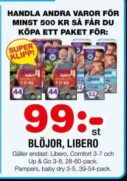 Nya Pulsen BLÖJOR, LIBERO erbjuda