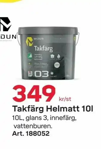 Byggmax Takfärg Helmatt 10l erbjuda