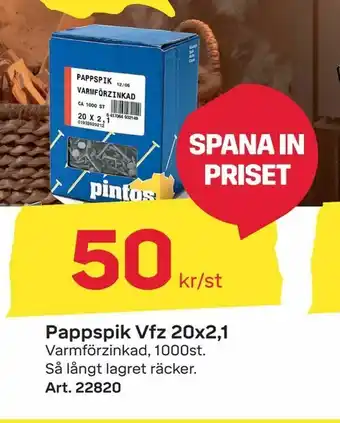 Byggmax Pappspik Vfz 20x2,1 erbjuda