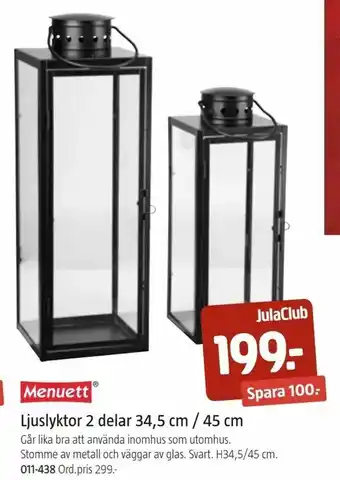 Ljuslyktor 2 delar 34,5 cm / 45 cm