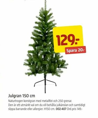 Jula Julgran 150 cm erbjuda