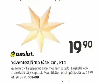 Jula Adventsstjärna Ø45 cm, E14 erbjuda