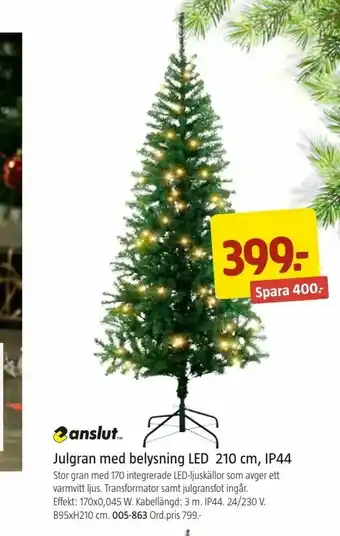Jula Julgran med belysning LED 210 cm, IP44 erbjuda