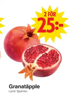 Matöppet Granatäpple erbjuda