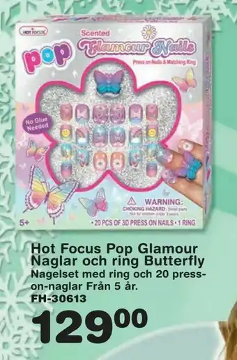 Lekextra Hot Focus Pop Glamour Naglar och ring Butterfly erbjuda
