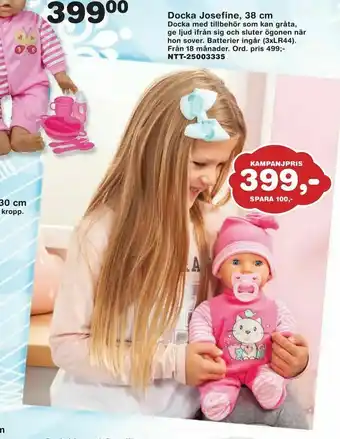 Lekextra Docka Josefine, 38 cm erbjuda