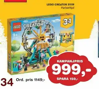 Lekextra LEGO CREATOR 31119 erbjuda