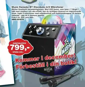 Music Karaoke BT Discokula m/2 Mikrofoner