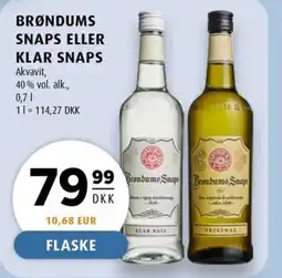 Scandinavian Park BRØNDUMS Snaps eller Klar Snaps erbjuda