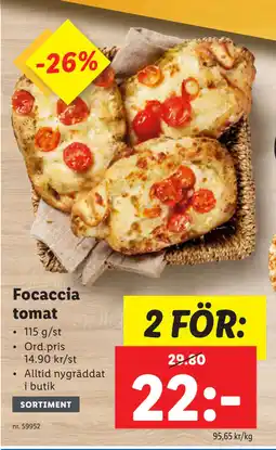 Lidl Focaccia tomat erbjuda