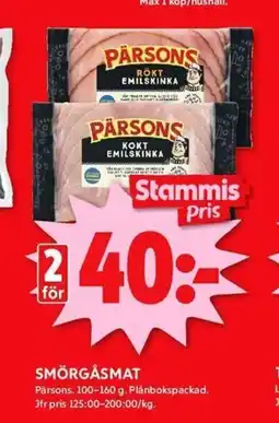 ICA Kvantum PÄRSONS Smörgåsmat erbjuda
