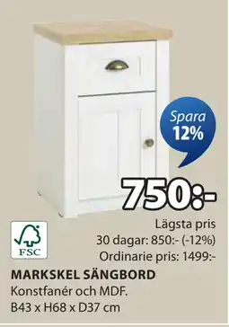 JYSK MARKSKEL SÄNGBORD erbjuda