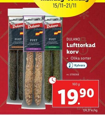 Lidl Lufttorkad korv erbjuda