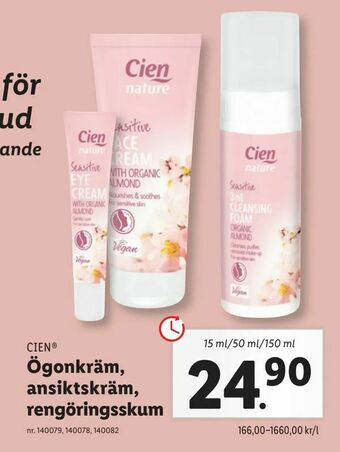 Ögonkräm, ansiktskräm, rengöringsskum
