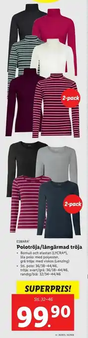 Lidl Polotröja/långärmad tröja erbjuda