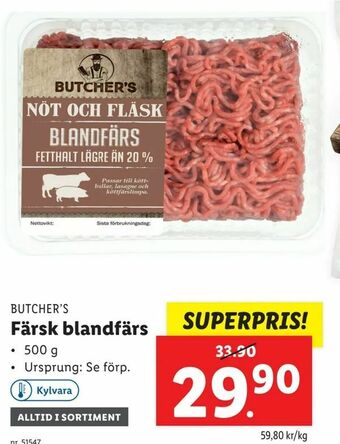 Lidl Färsk blandfärs erbjuda