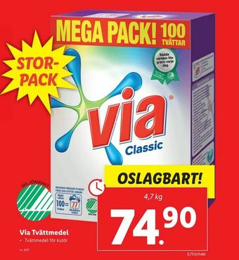 Lidl Via Tvättmedel erbjuda