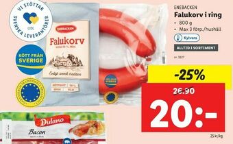 Lidl Falukorv i ring erbjuda