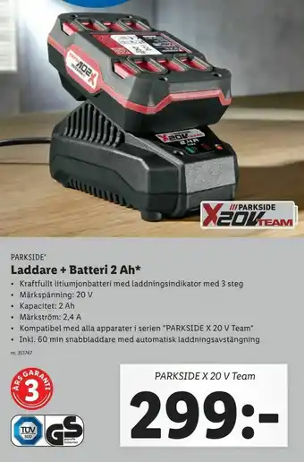 Lidl Laddare + Batteri 2 Ah erbjuda