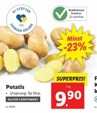 Lidl Potatis erbjuda