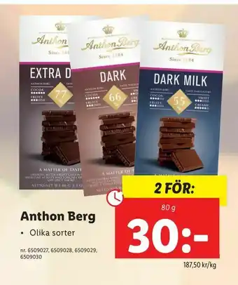 Lidl Anthon Berg erbjuda