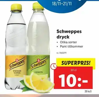 Lidl Schweppes dryck erbjuda