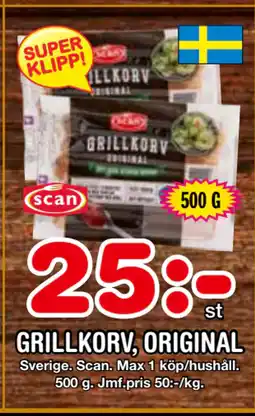 Nya Pulsen GRILLKORV, ORIGINAL erbjuda