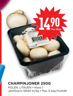 Willys Hemma CHAMPINJONER 250G erbjuda