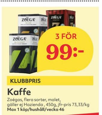 Hemköp Skånerost Kaffe malet erbjuda
