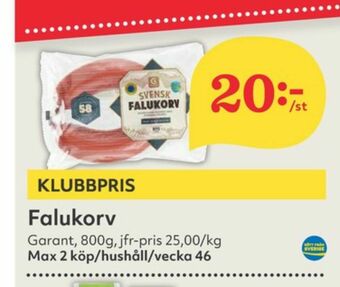 Hemköp Garant Falukorv erbjuda