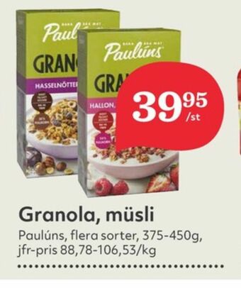 Hemköp Paulùns Granola erbjuda