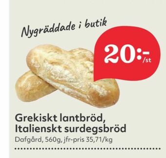 Hemköp Dafgårds Butiksbakat matbröd erbjuda