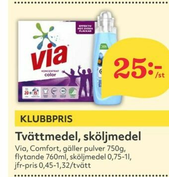 Hemköp Via Tvättmedel pulver erbjuda
