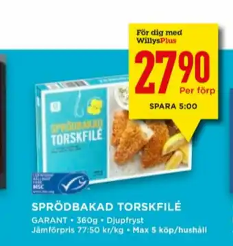 Willys Garant Torskfilé erbjuda