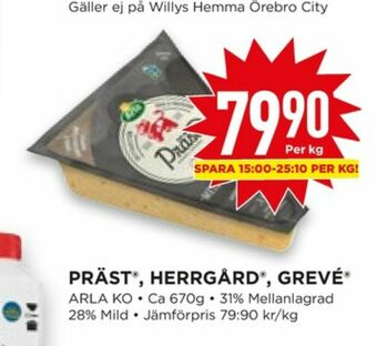 Willys Hemma Arla Grevé erbjuda