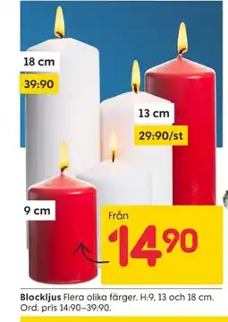 Rusta Blockljus erbjuda