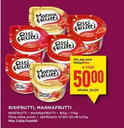 Willys RISIFRUTTI, MANNAFRUTTI erbjuda