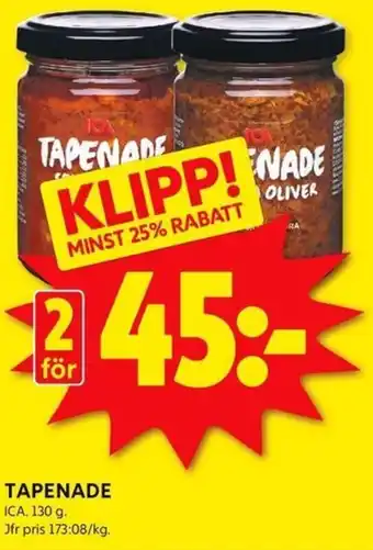 ICA Kvantum ICA Tapenade erbjuda