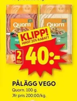 ICA Kvantum QUORN Pålägg vego erbjuda